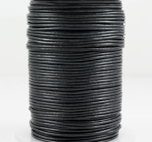 Rundlederband - metallic grau - Ø 1 mm