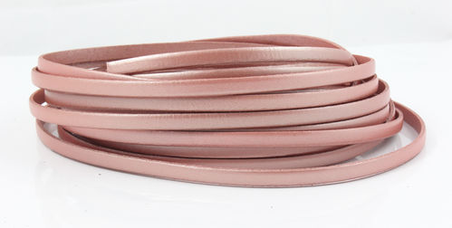 Lederband - lachs metallic - 5 x 1,5 mm
