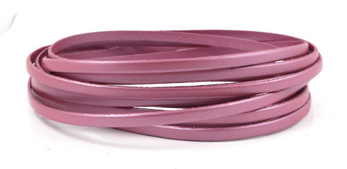 Lederband - pink metallic - 5 x 1,5 mm