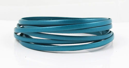 Lederband - türkis metallic - 5 x 1,5 mm