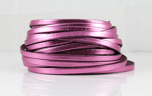 Lederband - lila metallic - 5 x 1,5 mm