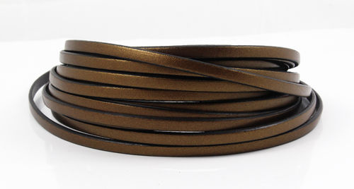 Lederband - antik gold metallic - 5 x 1,5 mm