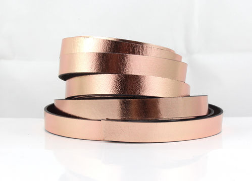 Lederband - rosegold metallic - 10 x 2 mm