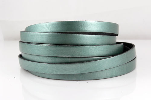 Lederband - mint metallic - 10 x 2 mm