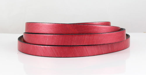Lederband - rot metallic - 10 x 2 mm