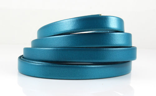 Lederband - türkis metallic - 10 x 2 mm