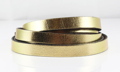 Lederband - gold metallic - 10 x 2 mm