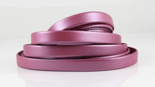 Lederband - pink metallic - 10 x 2 mm
