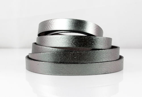 Lederband - anthrazit metallic - 10 x 2 mm