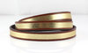 Lederband - braun, goldener Streifen - 10 x 2 mm