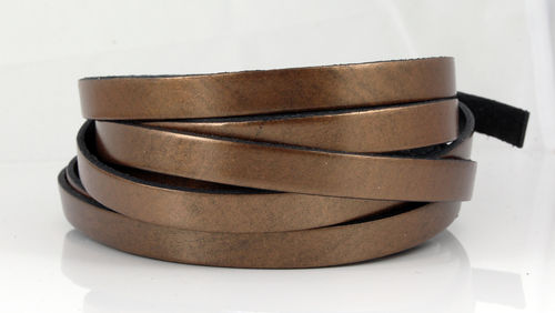 Lederband - taupe metallic - 10 x 2 mm