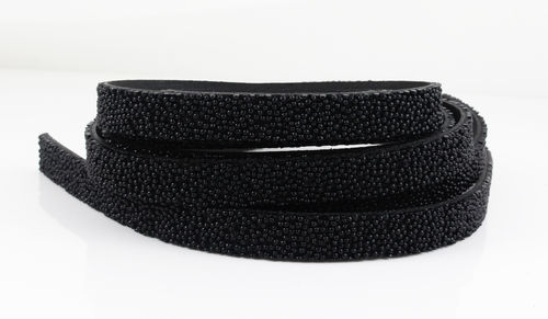 Imitat Lederband - schwarz, Kaviar - 10 x 2 mm