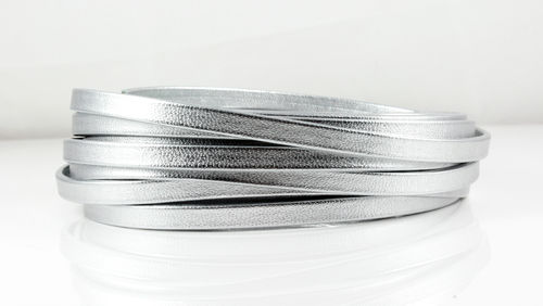 Nappalederband - silber - 6 x 2 mm