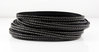 Lederband - schwarz, Ziernaht - 6 x 2 mm