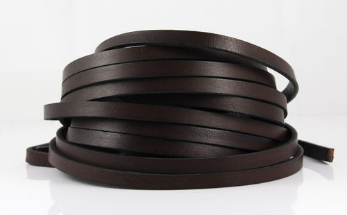 Lederband - beidseitig dunkelbraun/schwarz - 6 x 2 mm