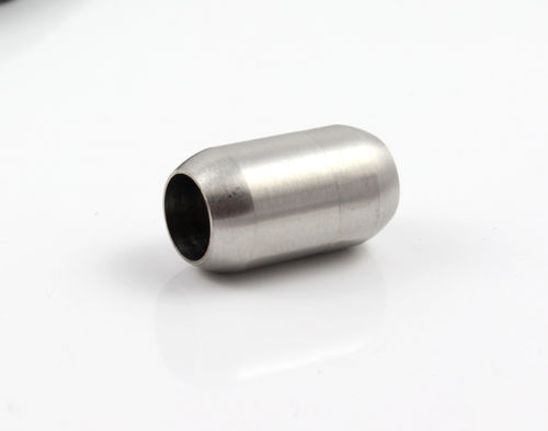 Edelstahl Magnetverschluss - matt - silber - Ø 8 mm