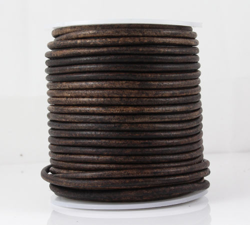 Rundlederband - antik braun - Ø 3 mm