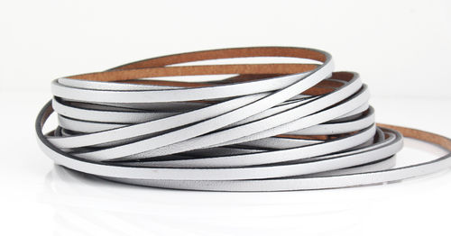 Lederband - silber matt - 3 x 1,7 mm