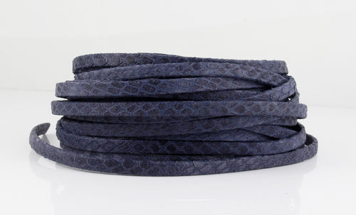 Nappalederband - blau snake - 5 x 1,5 mm