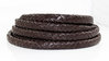 Kernlederband - braun-geflochten - Ø 10 x 5,5 mm