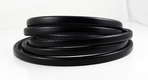 Kernlederband - schwarz - Ø 10 x 7 mm