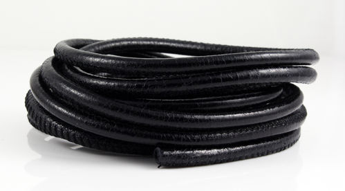 Nappalederband - schwarz- Ø 5 mm