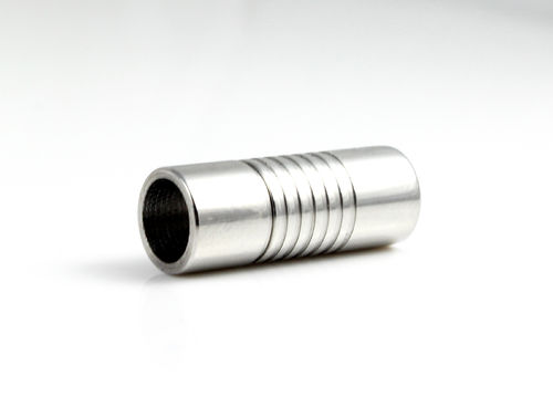 Edelstahl Magnetverschluss-Rillen-poliert- Ø 6 mm
