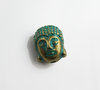 Metallperle "Buddha"-antik Patina bronze/grün- Ø 1 mm