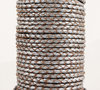 Rundlederband - geflochten-stahl metallic - Ø 3 mm