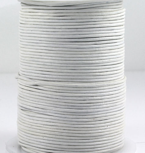Rundlederband - weiß - Ø 1 mm