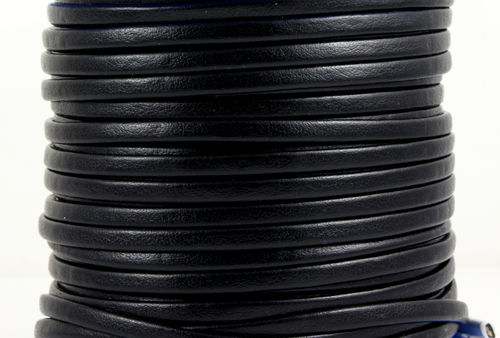 Nappalederband - schwarz - 3 x 1,2 mm