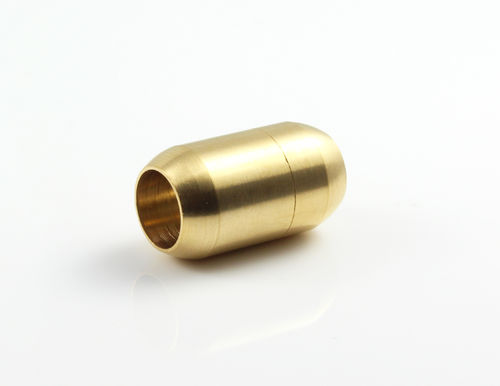 Edelstahl Magnetverschluss - matt - golden - Ø 8 mm