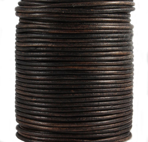 Rundlederband - vintage braun - Ø 2 mm