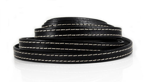 Lederband - schwarz naht - 10 x 2 mm