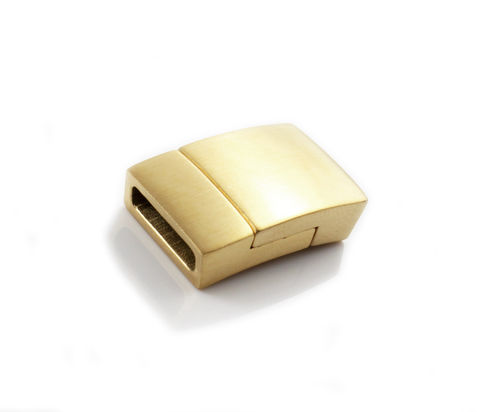 Edelstahl Magnetverschluss - matt - golden - Ø 10 x 2,5 mm