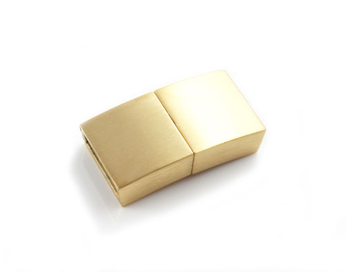 Edelstahl Magnetverschluss - matt - golden - Ø 10 x 3 mm