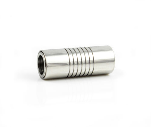 Edelstahl Magnetverschluss - poliert - Rillen - Ø 5 mm