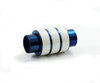 Edelstahl Magnetverschluss-blau-Rillen- Ø 6 mm