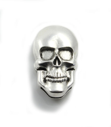 Zamak Magnetverschluss "Skull"-antik versilbert- Ø 10 x 2 mm
