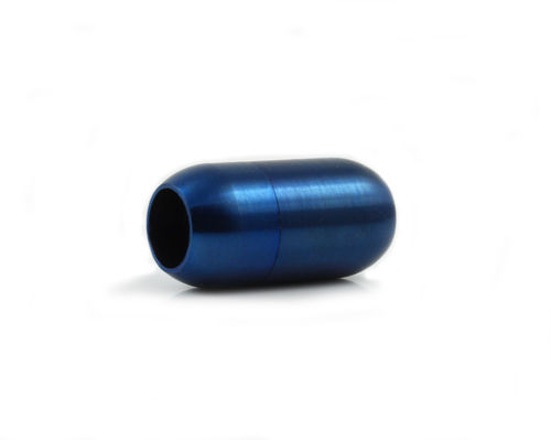 Edelstahl Magnetverschluss - matt - blau - Ø 6 mm