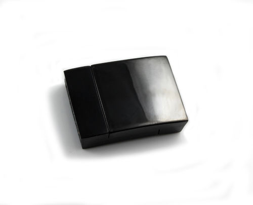 Edelstahl Magnetverschluss-poliert-anthrazit Ø 15 x 3 mm