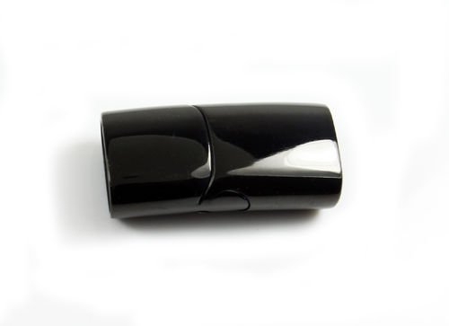 Edelstahl Magnetverschluss-poliert schwarz- Ø 12 x 6 mm