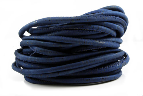 Rundes Korkband - blau - Ø 5 mm