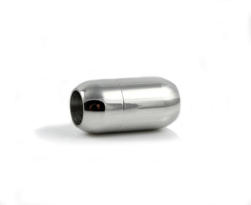 Edelstahl Magnetverschluss - poliert - silber - Ø 5 mm
