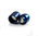 Edelstahl Magnetverschluss - matt - blau - Ø 4 mm