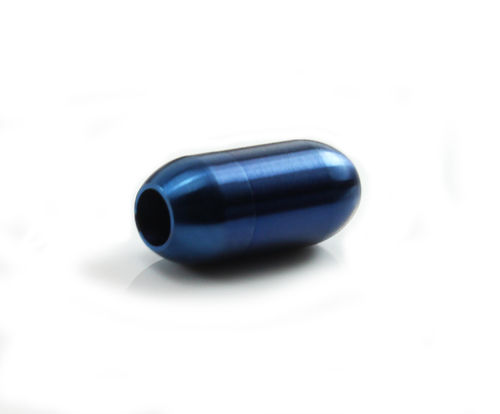 Edelstahl Magnetverschluss - matt - blau - Ø 3 mm