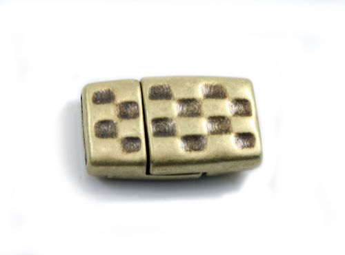 Zamak Magnetverschluss - bronze - gehämmert - Ø 10 x 2 mm