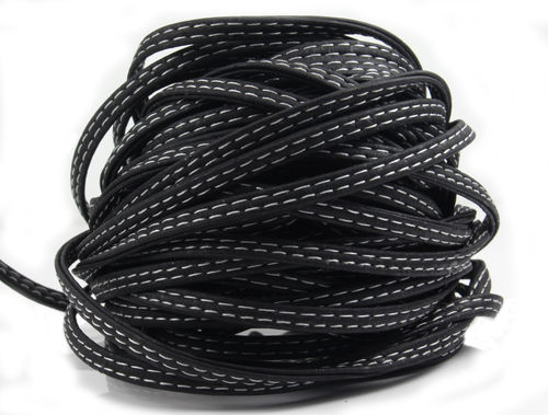 Korkband - schwarz-Naht- 5 x 2 mm