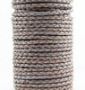 Rundlederband - geflochten-vintage grau - Ø 3 mm