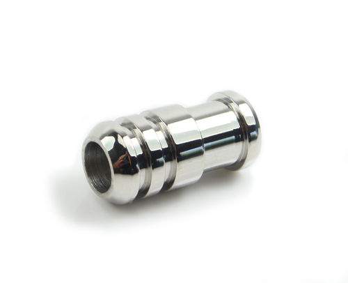 Edelstahl Magnetverschluss - poliert - Rillen - Ø 6 mm